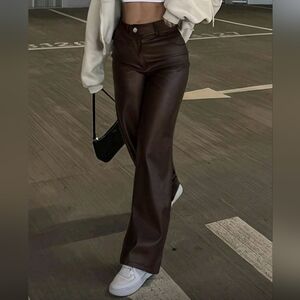Brown High-Waisted Pants
